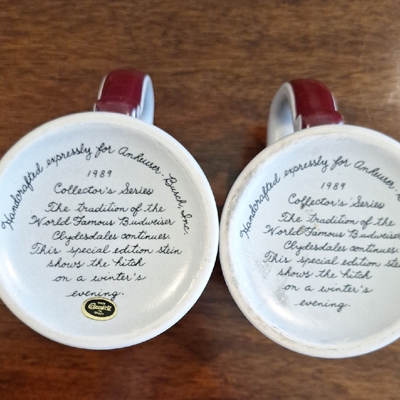 Budweiser Clydesdale Mugs - Blue and Brown - Picture 5 of 5